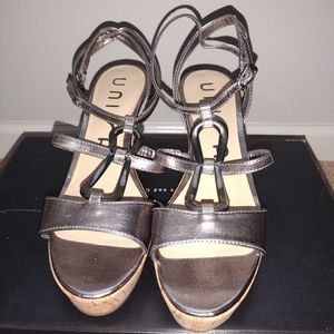 Silver Wedge Heel Sandals